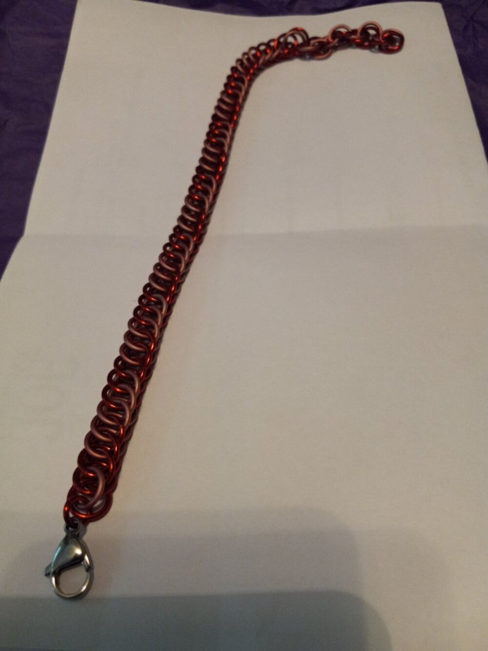 Pink & Red Chain Mail Bracelet - Picture 5 of 8